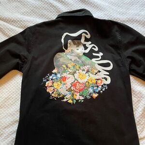 Ripndip Flower Burst Cotton Work Shirt Black
